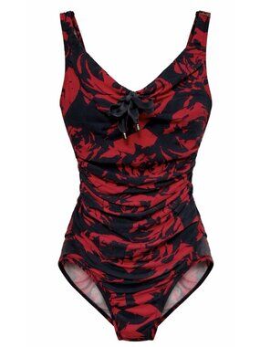 NWT Magicsuit By Miraclesuit One Piece Swimsuit size 8 Tie Front Ruched Slimming